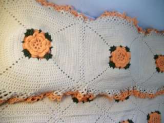 VINTAGE HAND MADE CROCHET GRANY SQUAIRS AFGHAN BLANKET QUILT, THROW 