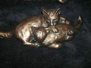 HERITAGE COLD CAST BRONZE CAT TWO CATS PLAY  FRITH  