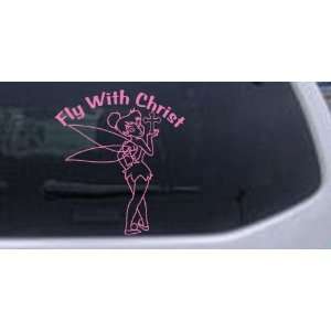 Tinkerbell Fly With Christ Christian Car Window Wall Laptop Decal 
