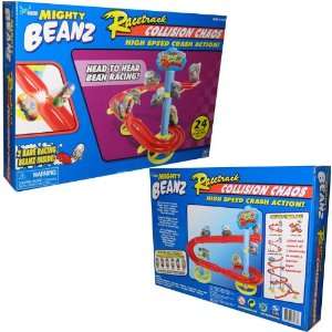  Mighty Beanz Racetrack Set Collision Chaos High Speed 