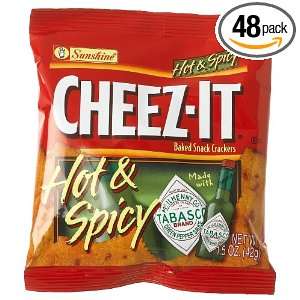 Cheez It Hot & Spicy Tabasco Grab N Go Snacks, 1.5 Ounce Packages 