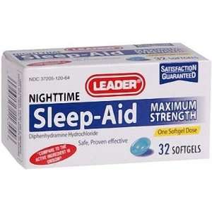  Leader Sleep Aid Gelcaps Maximum Strength Softgels 50 Mg 