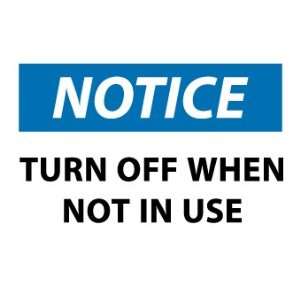 Labels   Notice, Turn Off When Not In Use, 3X5, Adhesive Vinyl, 5/Pk 