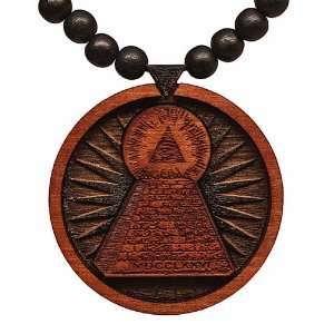   GoodWood NYC Authentic All Seeing Eye Black Wooden Necklace Jewelry
