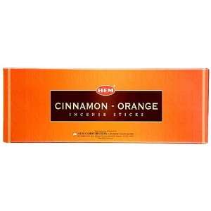 Cinnamon Orange   Box of Six 20 Stick Hex Tubes   HEM Incense Hand 