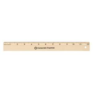  Wooden Ruler with Single Beveled Brass Edge, 12 CEB11912 