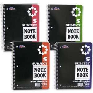    College Rule Notebook 200 Sheet 5 Subject Case Pack 24 Electronics