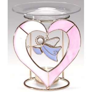  Glass Angel Heart Oil Warmer