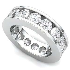  Platinum Channel set Diamond Eternity Wedding Band Ring (G 
