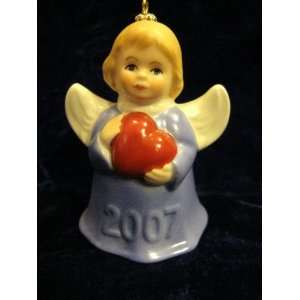 2007 Annual Dated Goebel Angel Bell Ornament   Blue   32ndh Edition