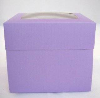  Single Purple Cupcake Boxes with Window packs of 10 