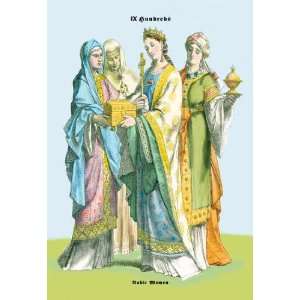  Noblewomen 15th Century 12x18 Giclee on canvas