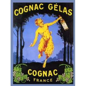 Cognac Gelas France French Grapes Drink Satyrs Bar Restaurant 22 X 30 