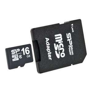  Silicon Power 16GB Class 4 microSDHC Memory Card w/SD 