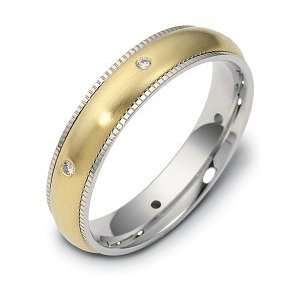 Custom Platinum and 18 Karat Gold SPINNING Wedding Band Ring with 6 