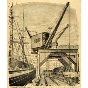 1874 Print Overhead Traveling Cranes Gantry Docks Middlesbrough 