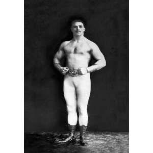  Bodybuilder in Leotard and Boots 20x30 poster