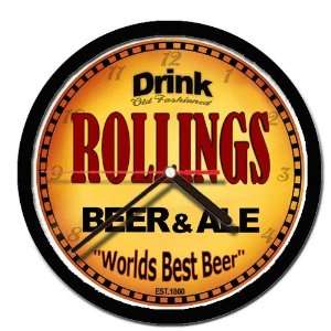  ROLLINGS beer and ale cerveza wall clock 