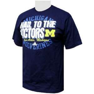  Michigan Wolverines Blue Merciless Slogan T Shirt