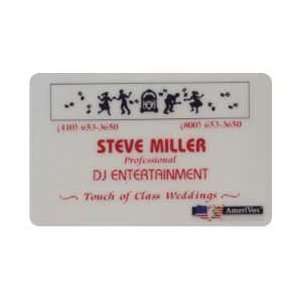   Phone Card 10m Steve Miller Professional DJ Music Entertainment PROOF