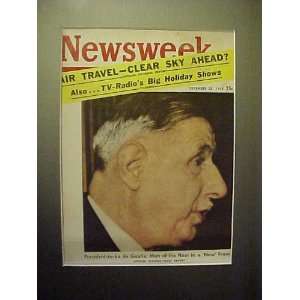 Charles De Gaulle December 22, 1958 Newsweek Magazine Professionally 