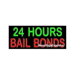  24 Hours Bail Bonds Neon Sign 