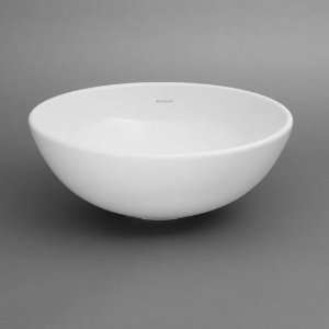 RonBow 200007 WH 18 Round Ceramic Vessel Sink without Overflow in Whi