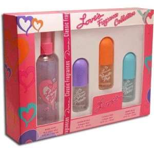 Loves Fragrance Collection 4 piece Set, 4 oz Baby Soft Skin Glow Mist 