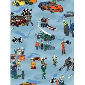  Race Car Fabric   55 Wide   100% Cotton Arts, Crafts 