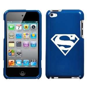 APPLE IPOD TOUCH ITOUCH 4TH SUPERMAN WHITE SYMBOL ON A BLUE HARD CASE 