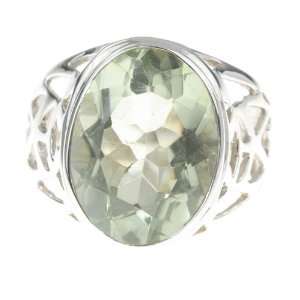    925 Sterling Silver GREEN AMETHYST Ring, Size 7.25, 5.31g Jewelry