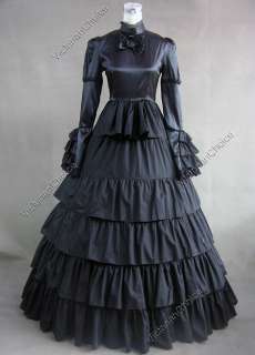 Victorian Corset Gothic Prom Dress Ball Gown 068 M  