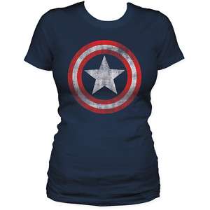 Captain America Vintage Ladies Women T shirt top tee  