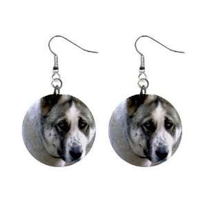  Akita Button Earrings A0006 