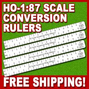 HO   187 Scale Conv. Rulers (Metric)   