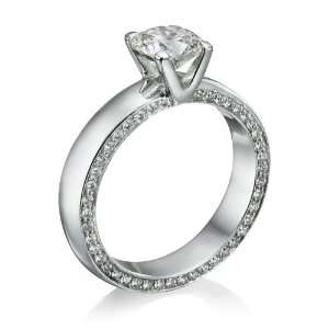GIA Certified, Round Cut, Solitaire Diamond Ring in 14K Gold / White 