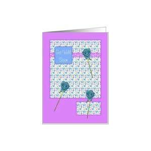  Get Well   3D Effect Roses & Spots Card Health & Personal 