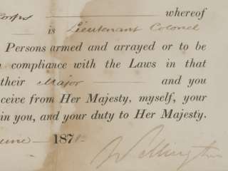 Duke of Wellington Commission Documents to Major  