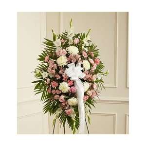      Deepest Sympathies Standing Spray Pink & White   Small