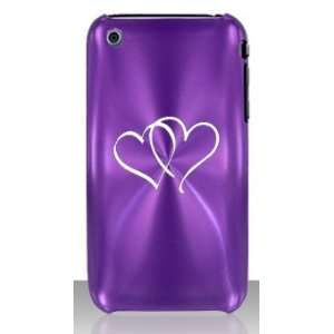  Apple iPhone 3G 3GS Purple C56 Aluminum Metal Case Hearts 