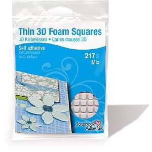  Thin 3D Foam Squares   Mix White Toys & Games