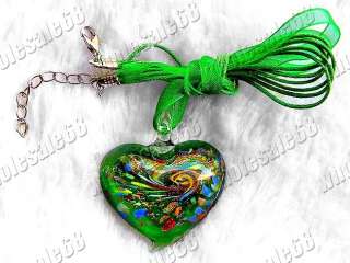 Wholesale lots 18strands Heart Glass Pendants Necklace  