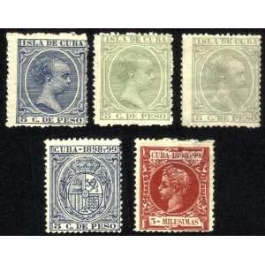   Late 1800s Cuba Postage Stamps   King Alphonso XIII 
