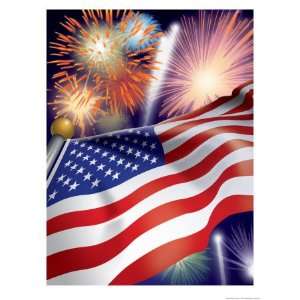  4th of July Fireworks Giclee Poster Print, 42x56