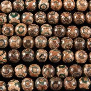0381 10mm Tibetan stytle agate eye round loose beads 15  