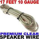 10 Gauge Speaker Wire Car Home Audio 10Ga   17 Ft Clear Fast Free USA 