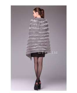 0458 Rabbit Fur Sweater Elegant Women Coat Jacket overcoat parka 