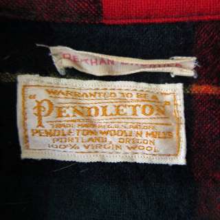 Vtg 1940s Womens Pendleton Wool Plaid Jacket Coat Flannel Classic 