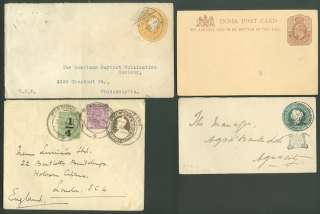 INDIA  4 Nice Postal History items including 1 sent from Burma  