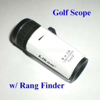 6x16 Mini Pocket Monocular Golf Scope with Rangefinder  